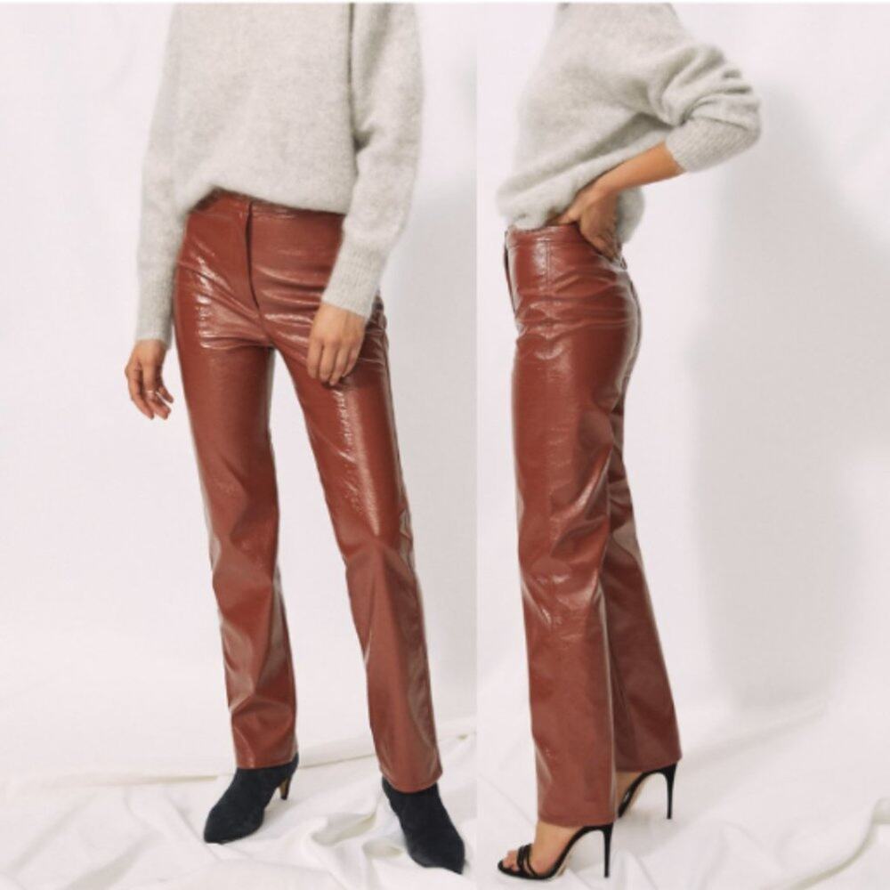 Aritzia Wilfred Tempest High-Rise Vinyl Pants